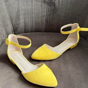 Restricted Sunny Yellow Ankle Strap Flats